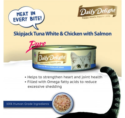 Daily Delight Skipjack Tuna White & Chicken w Salmon